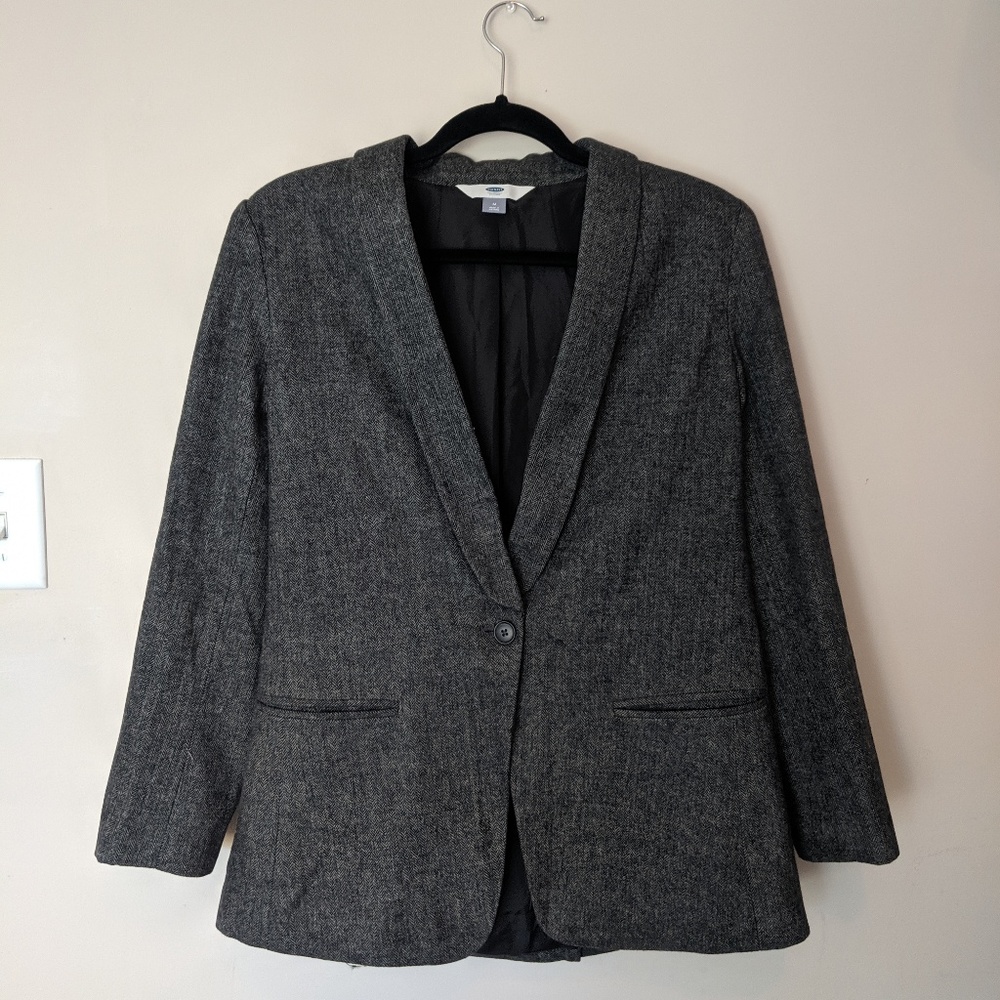 Old Navy Women's Boyfriend Blazer in Grey
